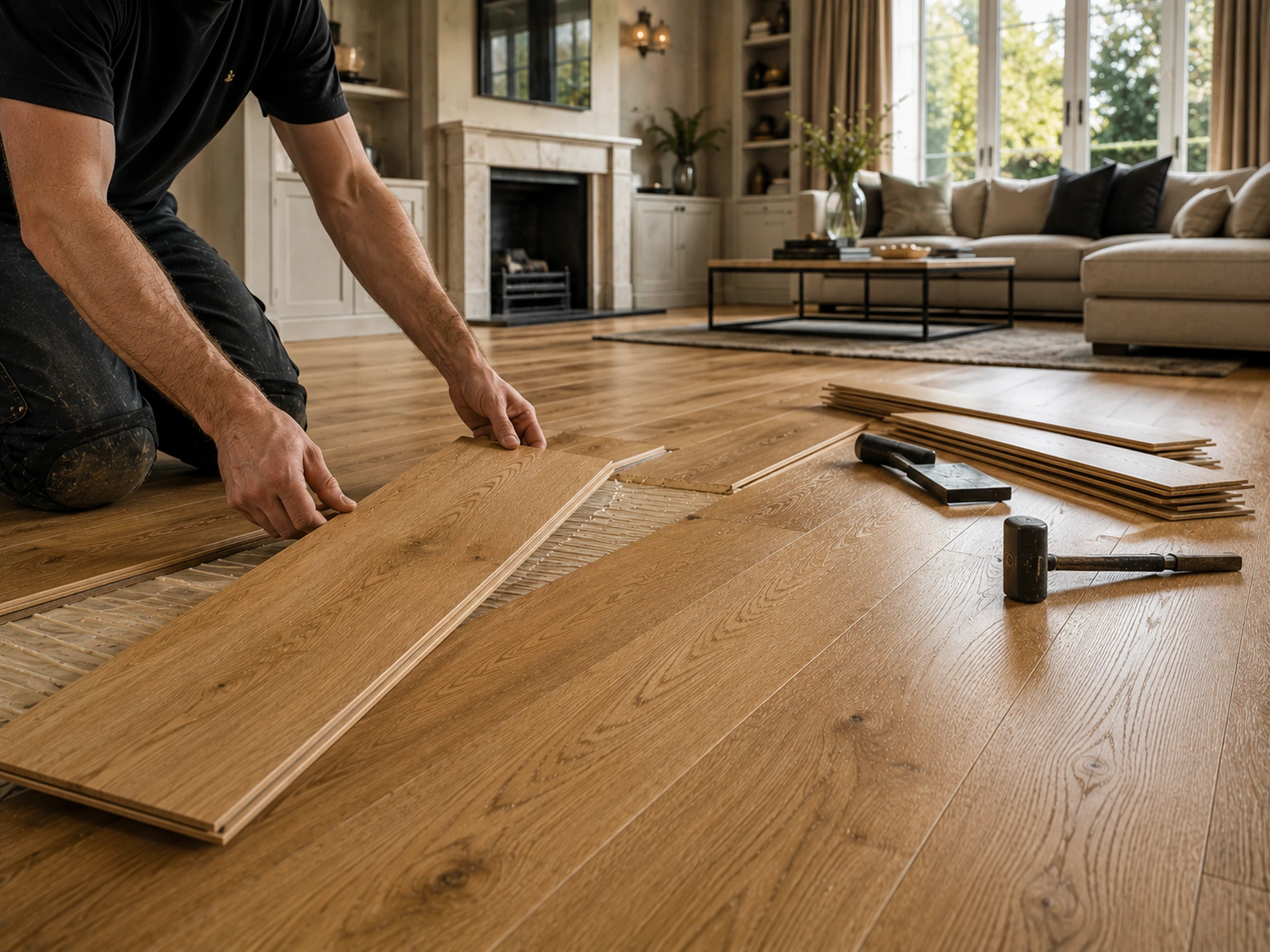 Newly fitted wooden floor
