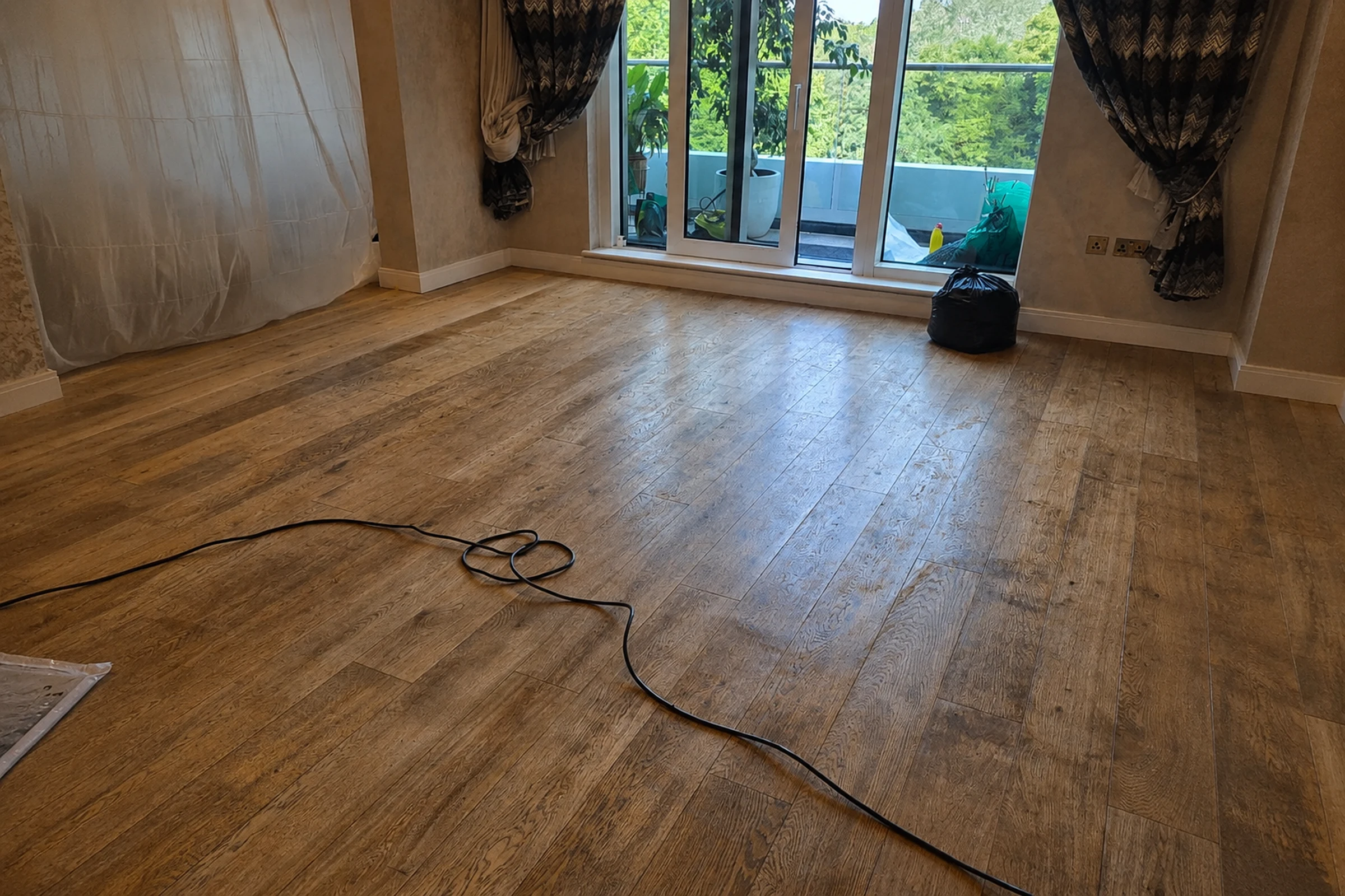 Wooden floor before fitting
